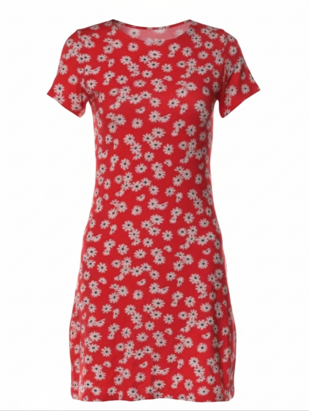 Reformation Inga Red Daisy Jersey Mini Dress Small